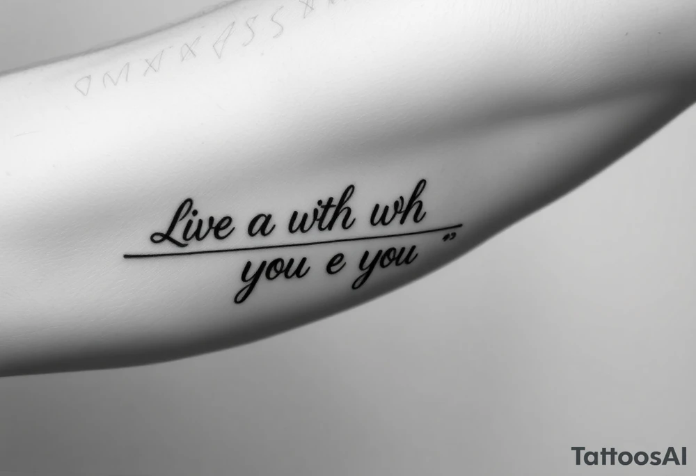live with what you have and enjoy it to the fullest tattoo idea