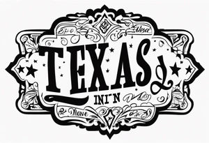 Texas Made in Tag letters tattoo idea