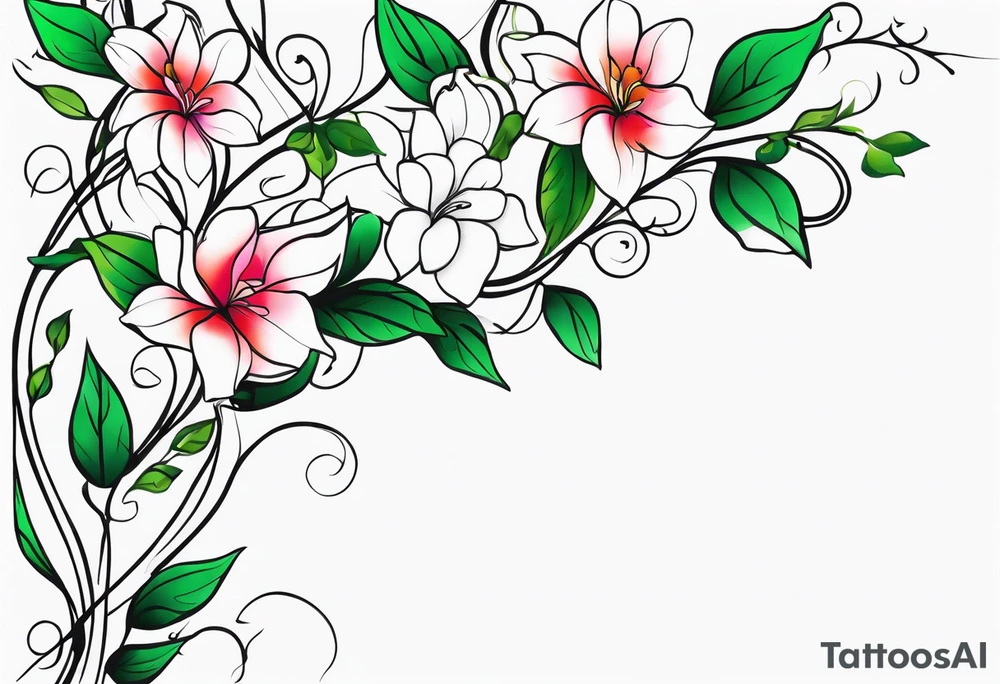 The longest Vines of Flores Color tattoo idea