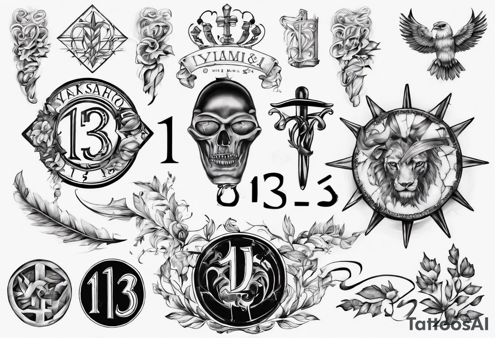 swedish theme with number 13 in roman numerals tattoo idea swedish theme with number 13 in roman numerals tattoo idea