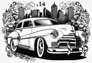 Number 14 in a gangster font tattoo idea