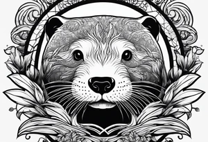 Otter swimming tattoo idea
