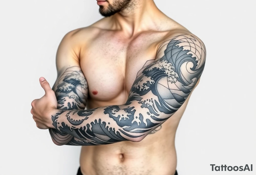 sea ​​waves tattoo idea