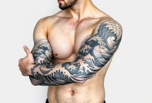 sea ​​waves tattoo idea