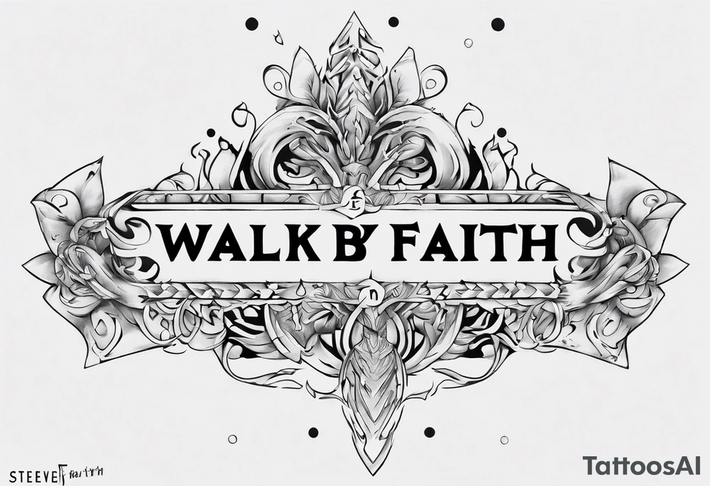 Horizontal inner bicep tattoo. “walk by faith, not by sight” modern tattoo tattoo idea