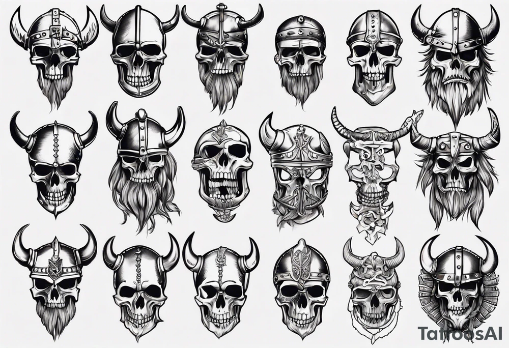 i want a tattoo of a big viking skeleton head tattoo idea