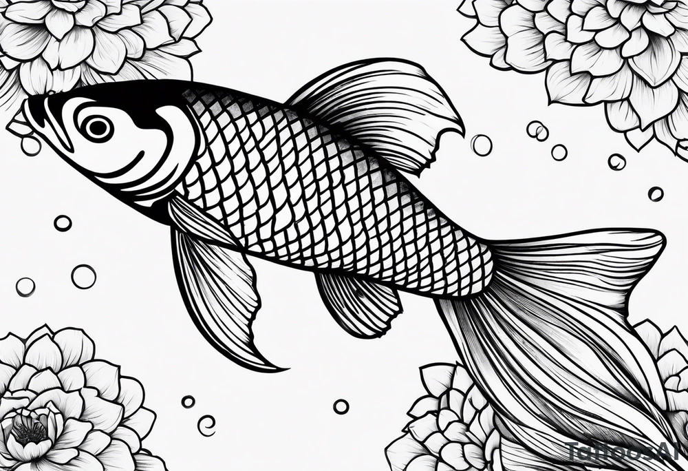 pretty koi fish tattoo idea