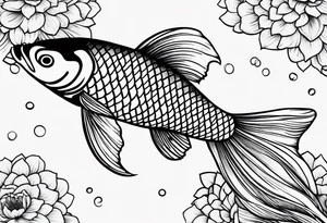 pretty koi fish tattoo idea