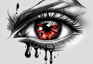 Alucards bleeding eye tattoo idea