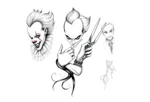 Pennywise, Edward scissor hands, and jason tattoo idea