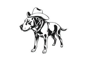 Black Labrador cowboy tattoo idea