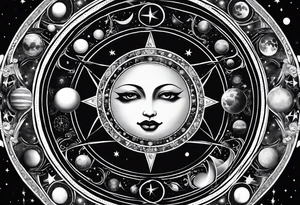 Astrology, Natal Chart, Cancer sign, vision, the moon, the sun, Uranus, Pluto, spiritual, third eye, mystical, Zen, armband tattoo idea