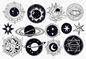 Celestial galaxy tattoo idea
