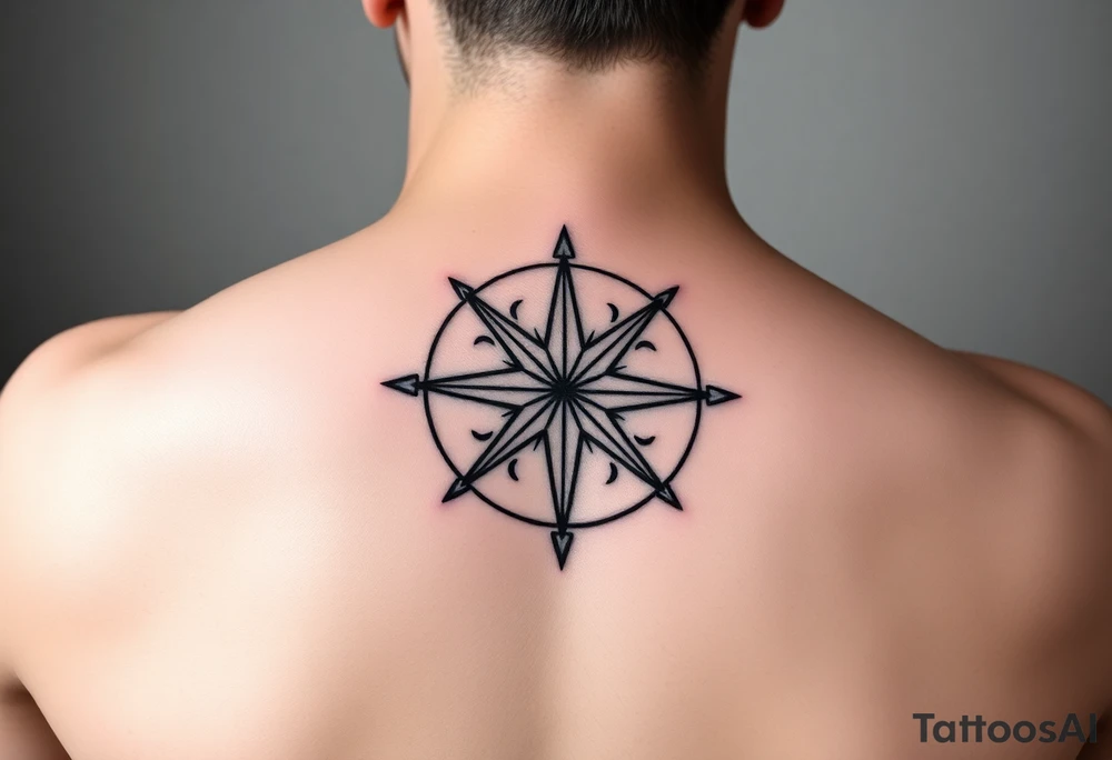 Double layered Compass rose tattoo idea