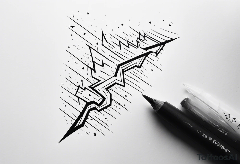 fire breathing lightning stars tattoo idea