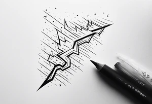 fire breathing lightning stars tattoo idea