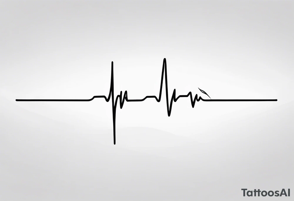 Heartbeat line intertwined with the words Darren Forever tattoo idea