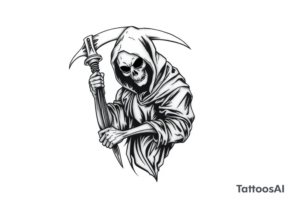 full sleeve grim reaper tattoo idea