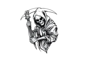 full sleeve grim reaper tattoo idea