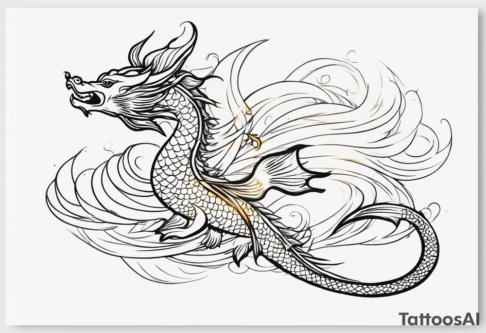 I want a dragon tattoo In gold and black for the story of koi fish tattoo tattoo idea