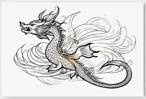 I want a dragon tattoo In gold and black for the story of koi fish tattoo tattoo idea