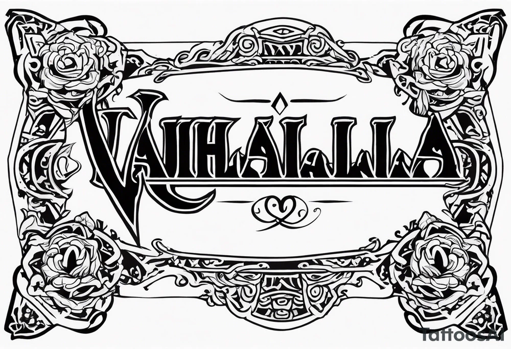 Valhalla sword warrior funeral tattoo idea