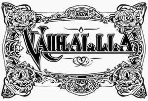 Valhalla sword warrior funeral tattoo idea