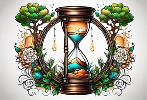 hourglass and tree of life tattoo idea