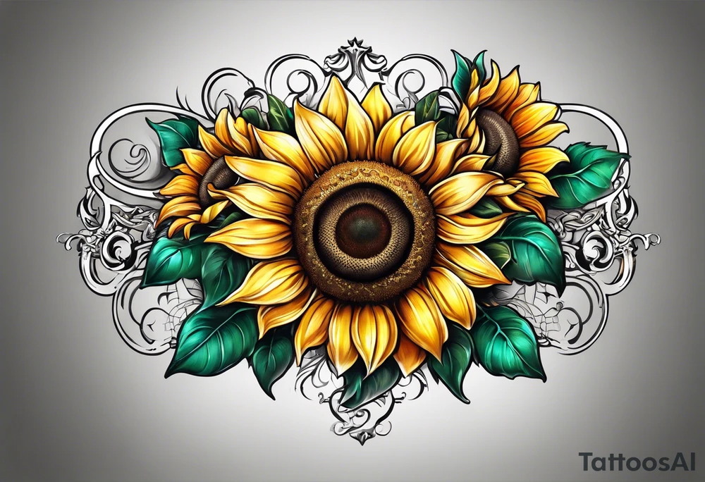 Sunflower chain tattoo idea