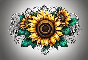 Sunflower chain tattoo idea