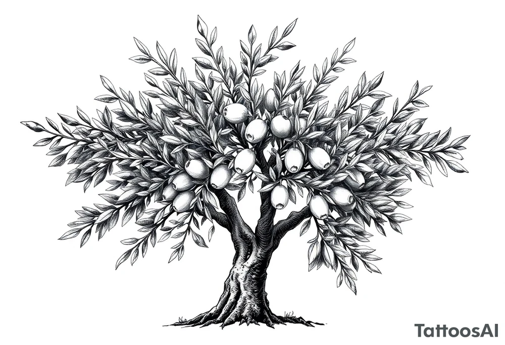 Olive tree tattoo idea