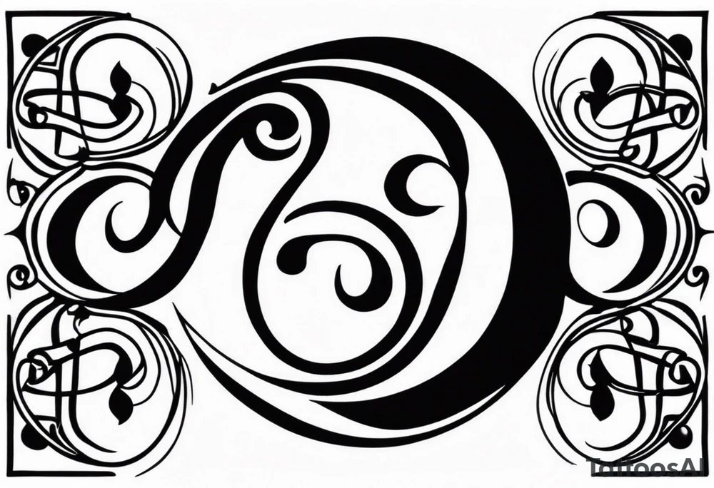 Celtic style bass clef tattoo idea