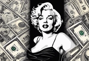 marilyn monroe scarface  money backgrouund tattoo idea