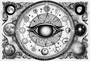 Astrology, Natal Chart, Cancer sign, vision, the moon, the sun, Uranus, Pluto, spiritual, third eye, mystical, Zen, armband tattoo idea