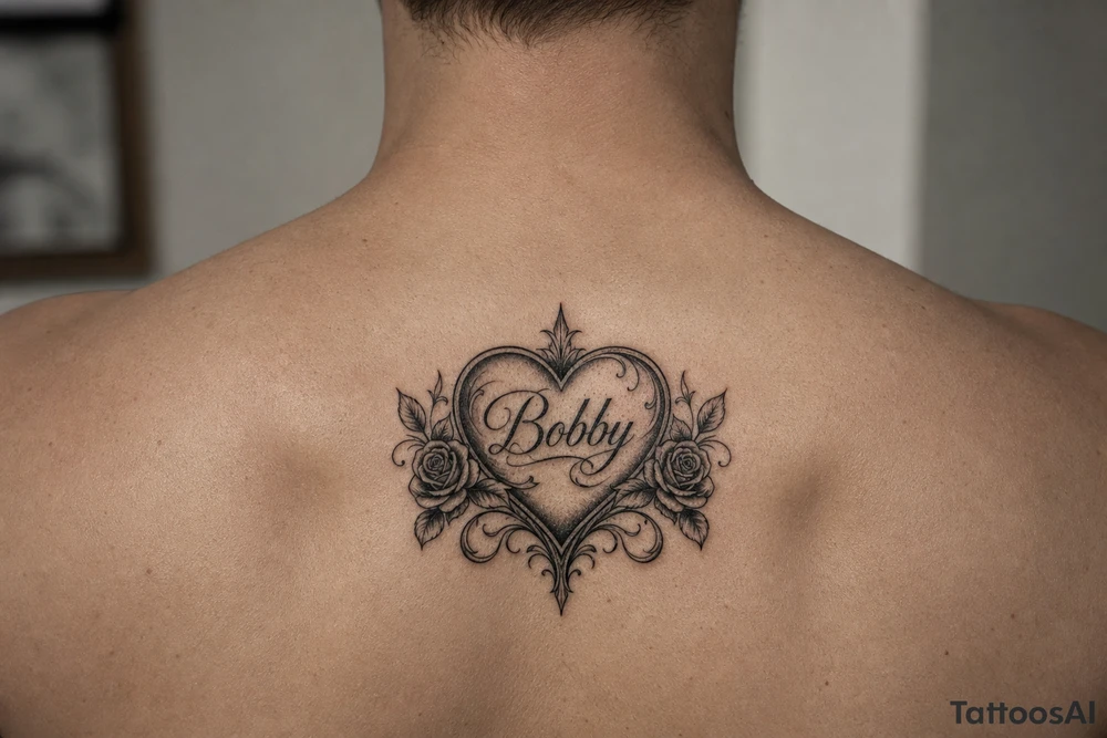 Heart cute adorable beautiful girly preppy heart tattoos with women boyfriends name that is named Bobby tattoo idea