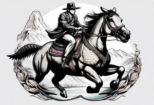 Alligator riding a horse tattoo idea