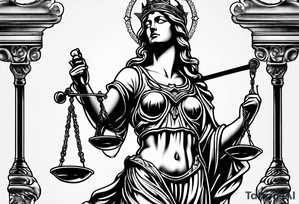 lady justice tattoo idea