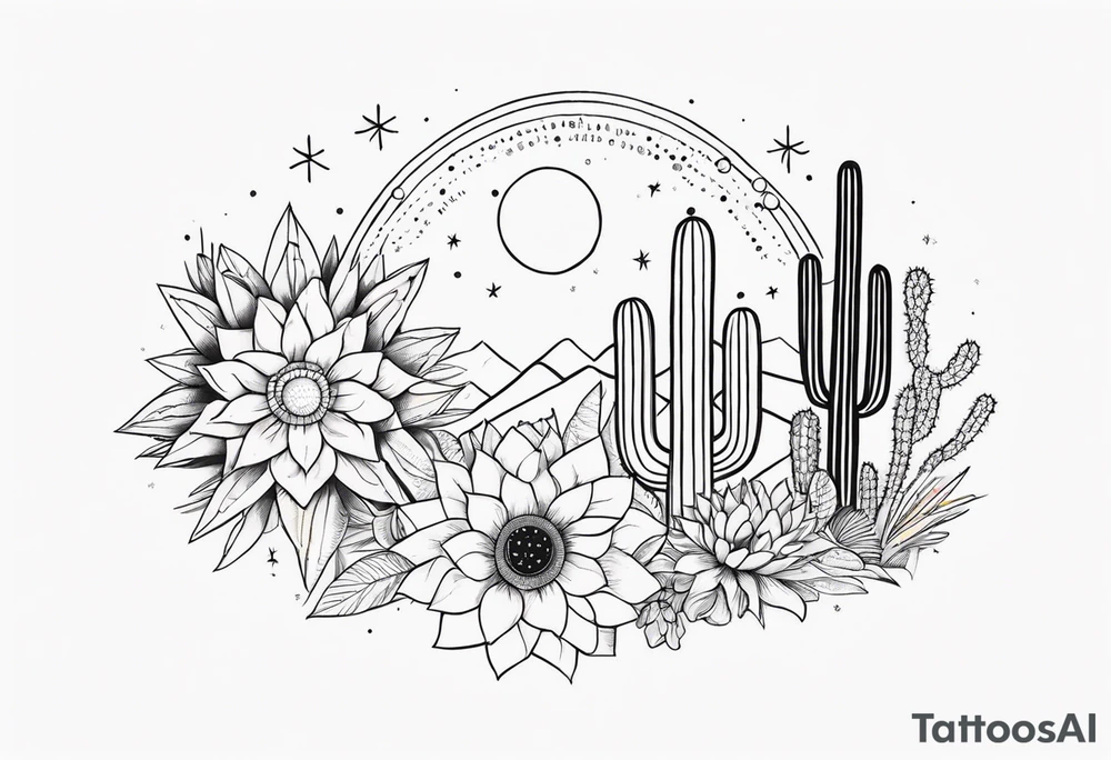 fine line with sun, stars, floral, dots, cactus
. Sternum tattoo tattoo idea