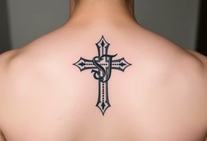 Cousin tattoo design that has a cross with an S and J and “2007” in it tattoo idea