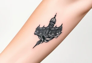 vertikalna tetovaza Beograda na nozi tattoo idea