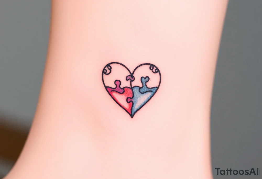 autism heart puzzle shape symbol tattoo idea