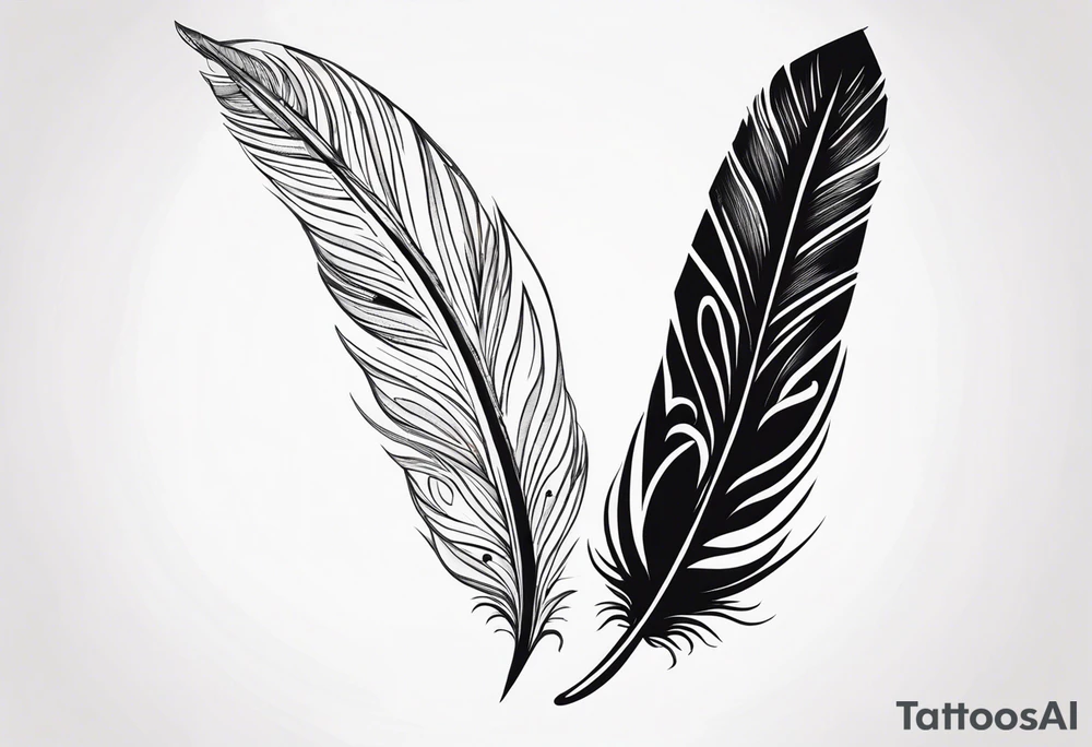 Feather with Words tattoo idea