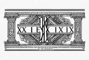 Leg band Roman numerals IX XI tattoo idea