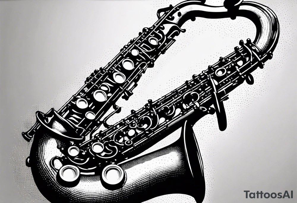 saxophone music tattoo idea