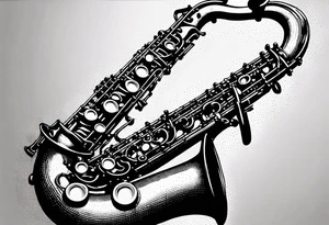 saxophone music tattoo idea