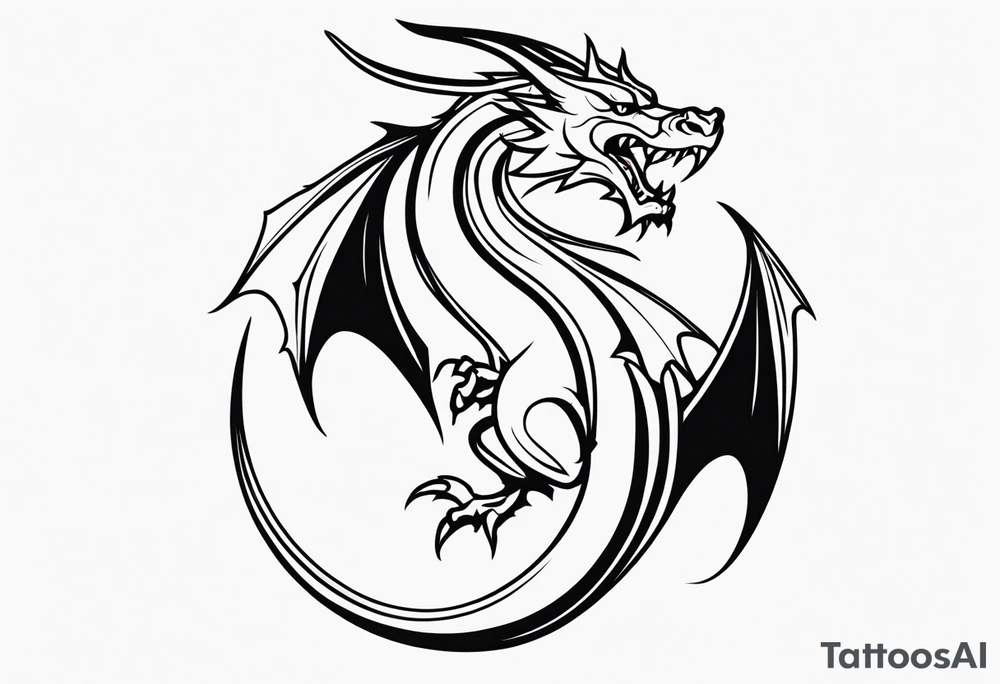 Simple Dragon tattoo idea