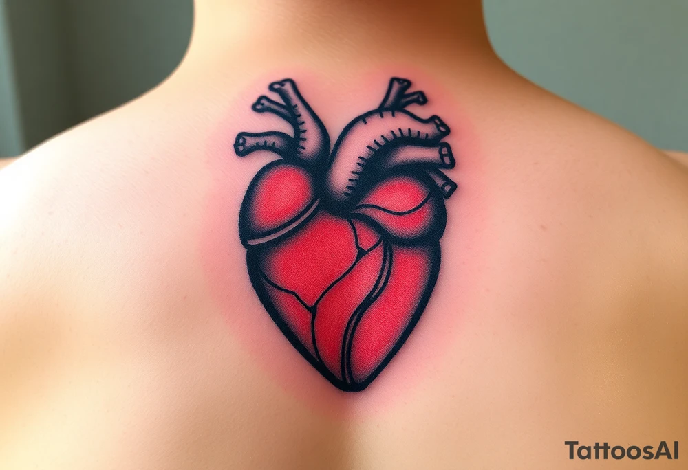 polyamory lifestyle heart with color tattoo idea