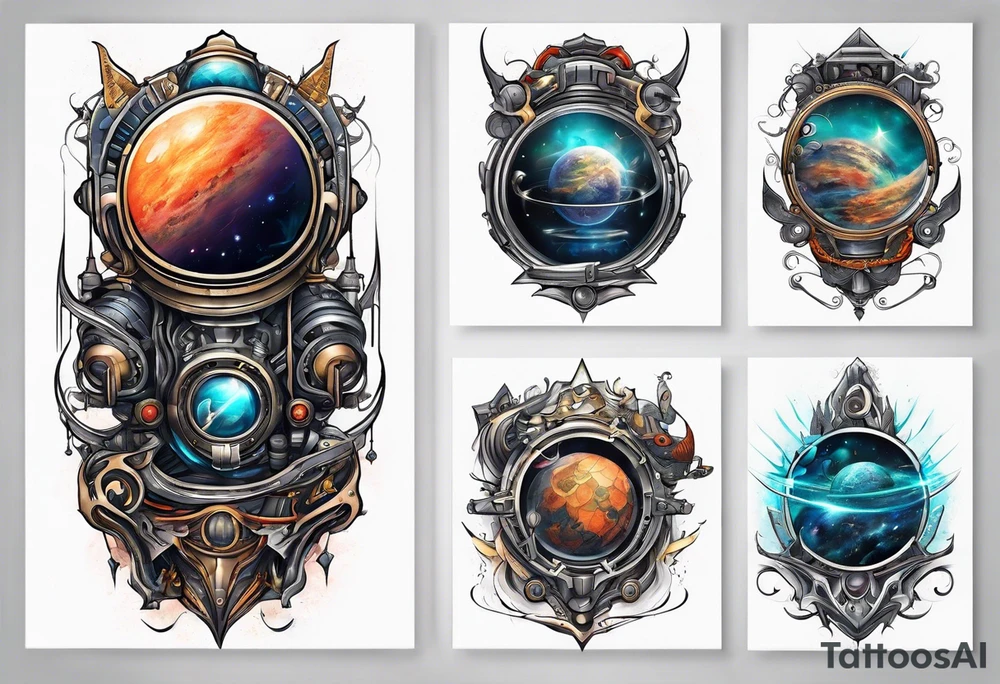 Space, city, planet. tattoo idea