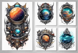 Space, city, planet. tattoo idea
