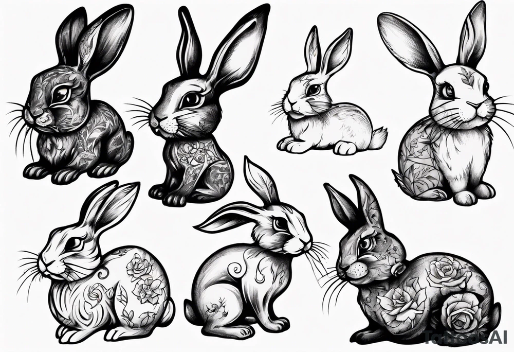 bunny with a tattoo tattoo idea